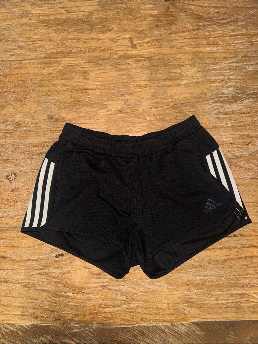 adidas Black Athletic Shorts with White 3-Stripes